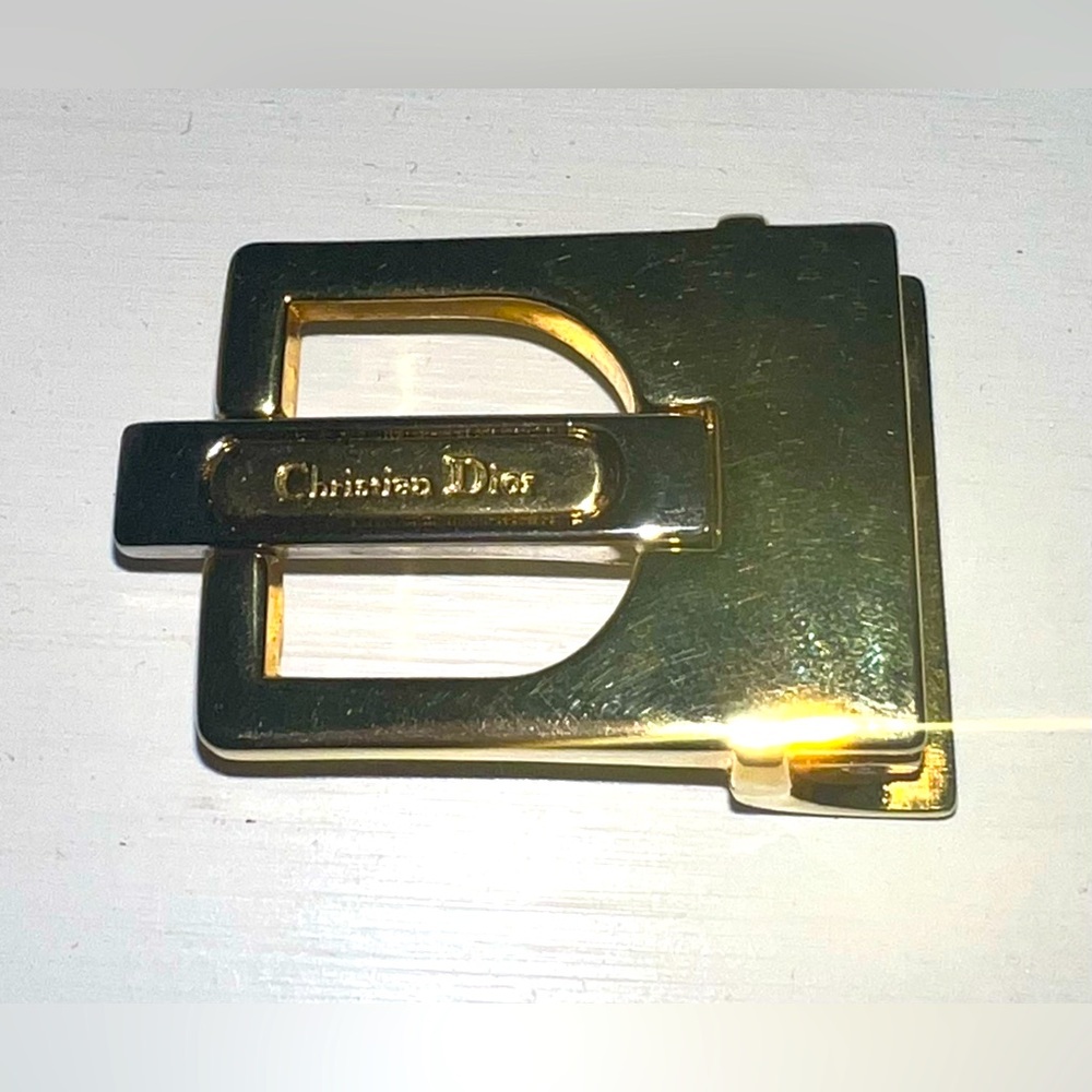 Vintage Dior Belt Buckle (no belt). Gold tone and silver.